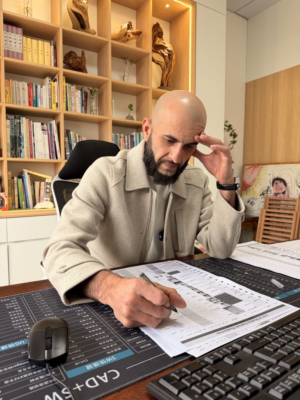 Anwar AJ Asmar reviewing store floor plans