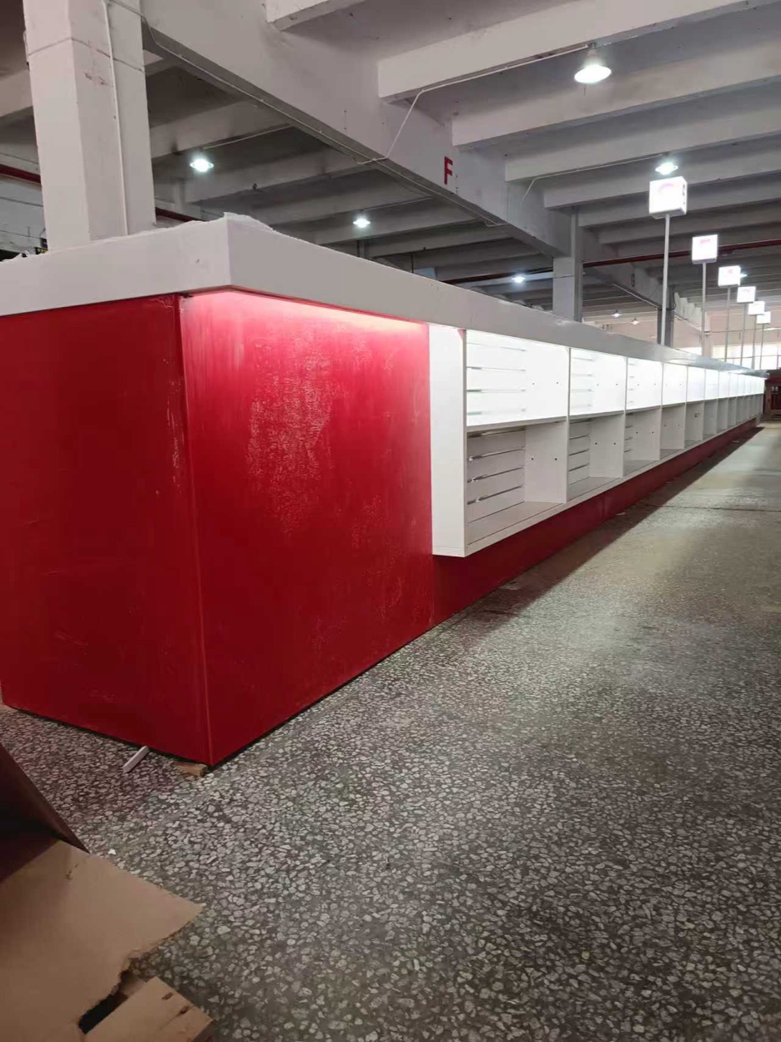 Retail fixture under construction in the workshop